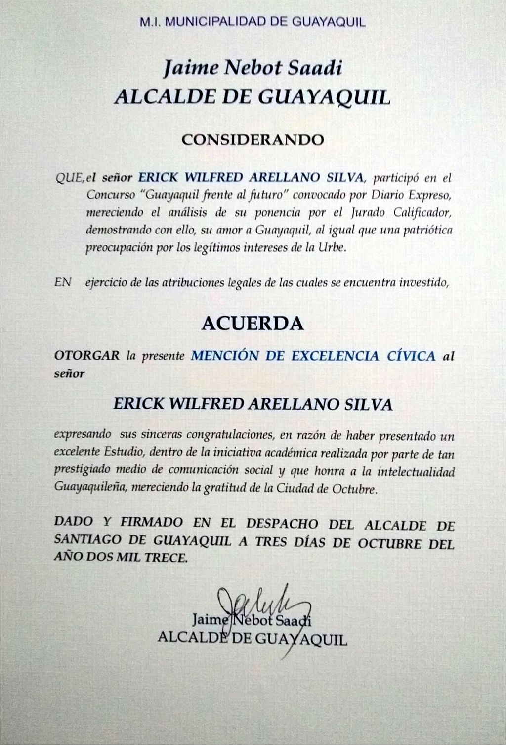 certificado ewas nebot