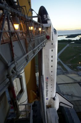 Shuttle Endeavour on launchpad